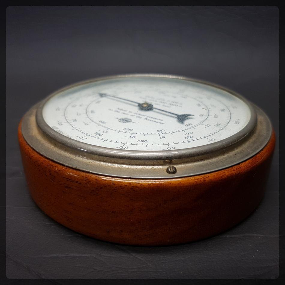 Barometers & Thermometers RARE!! Vintage German Metal Cased Barometer