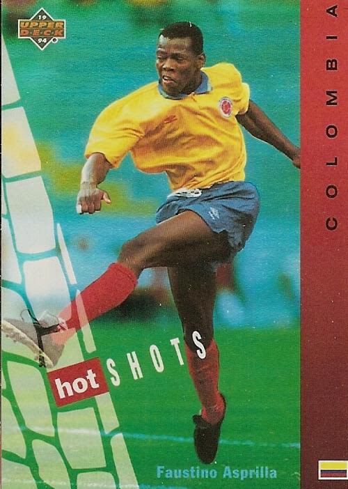 WORLD CUP 1994 USA - FAUSTINO ASPRILLA "HOT SHOTS" HS8 CARD - Eng/German
