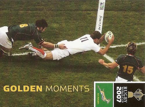 2011 RUGBY WORLD CUP COLLECTION - `GOLDEN MOMENTS`  TRADING CARD 108