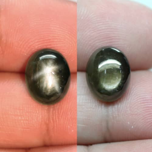 5.93Ct. Star Sapphire Natural Cabochon Golden Black 6 Rays Unheated Good Quality