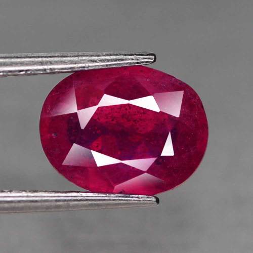 1.83Ct. Ruby Pinkish Red Oval Gem Good Quality Good Sparking! Natural