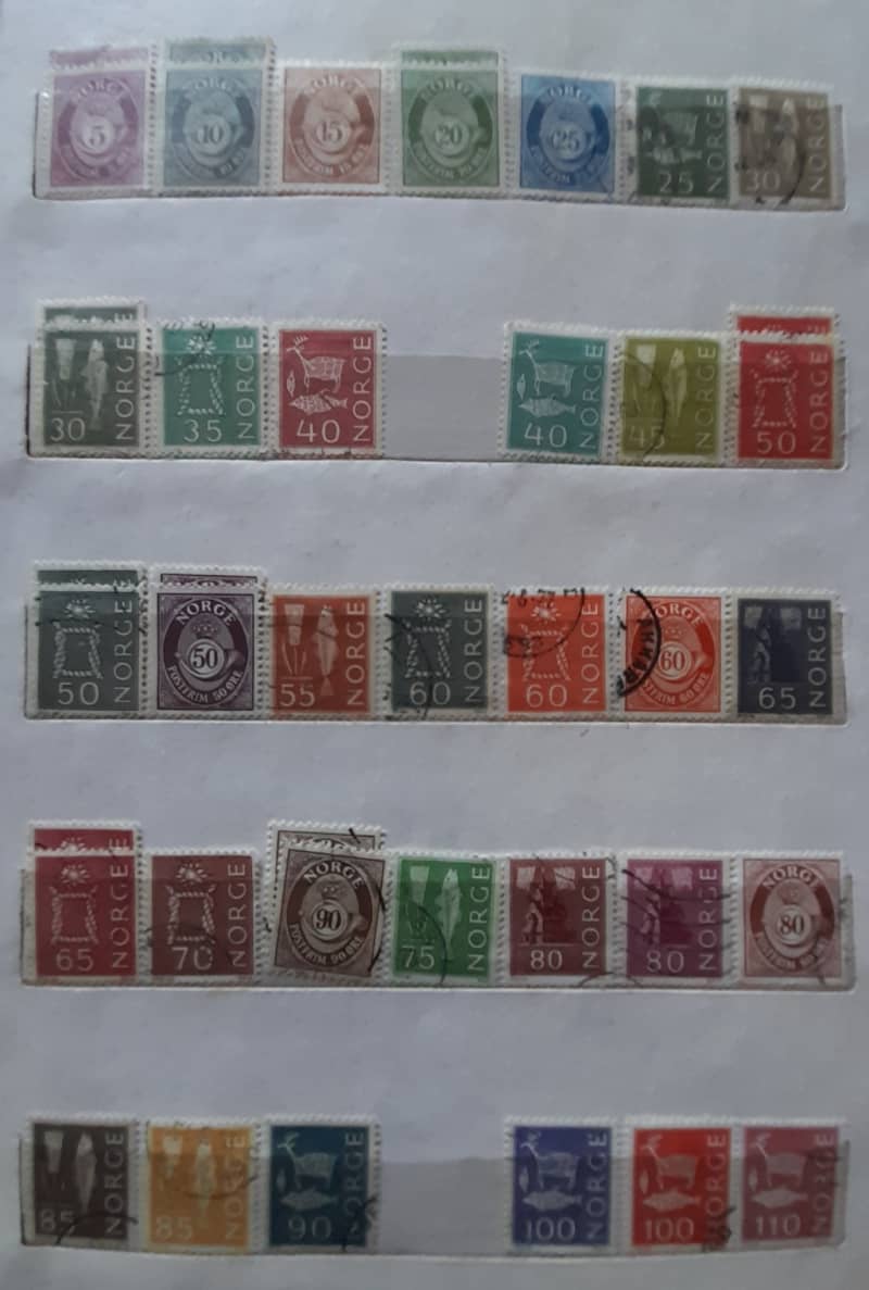 Stamps of Norway, Perfect Start-up Collection, Over 300 Stamps, 1893 - 1979, Album Included