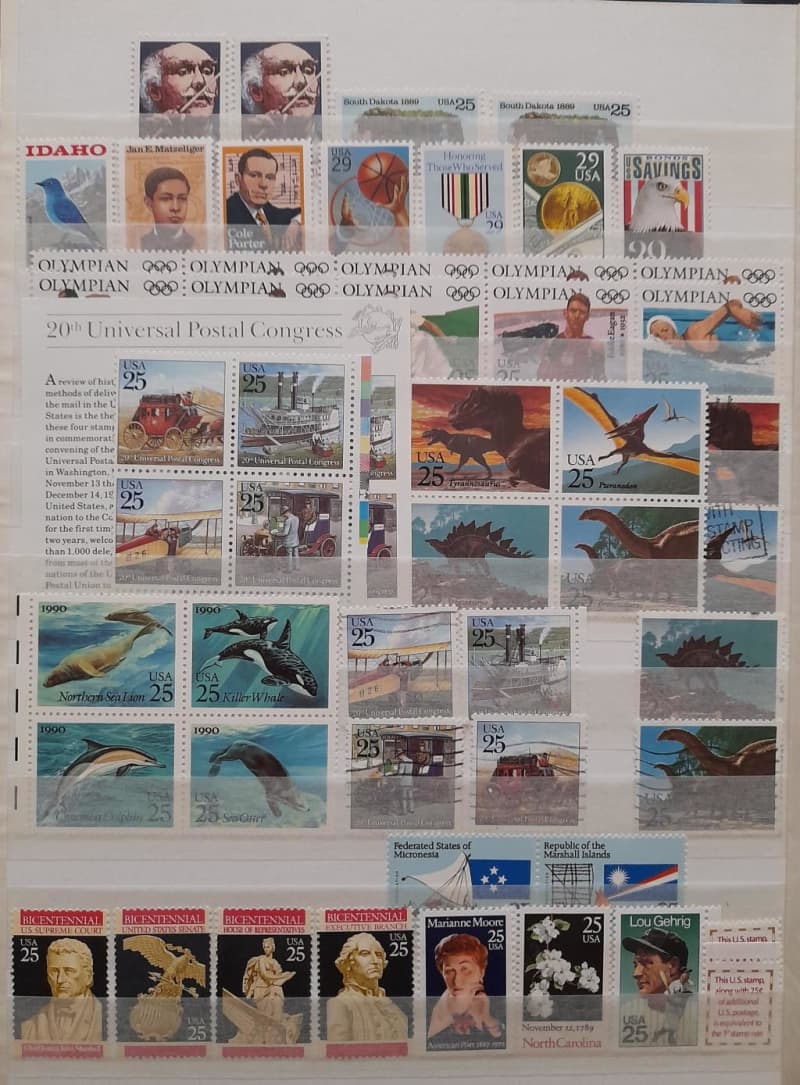 A Collection of USA Stamps: Love, Birds, Movies, Space, Animals, Over 250 Stamps