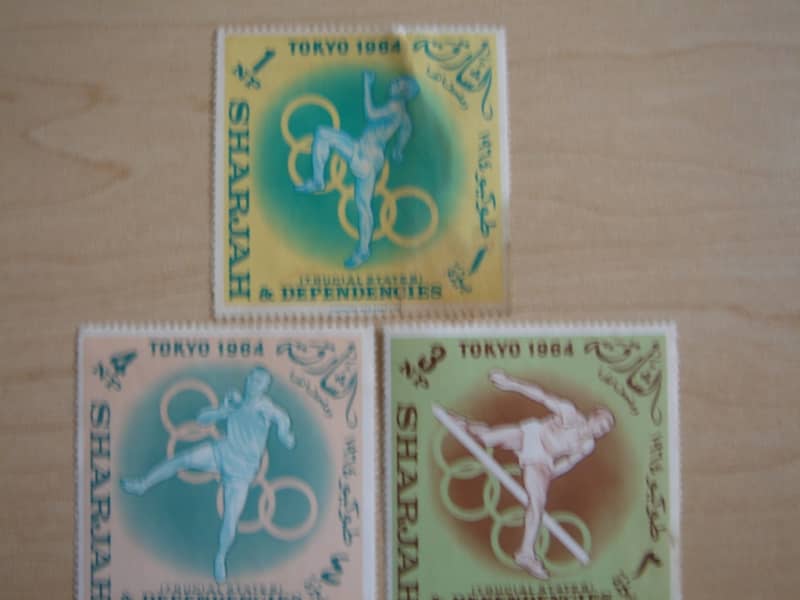 1964 Sharjah - Tokyo Olympic Games - 1,3,4 NP used, stamped