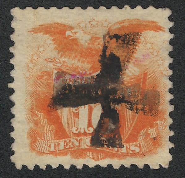 USA-Scott #116-G Grill-1869-10c-Yellow used. Price R425 (cv R2,300)