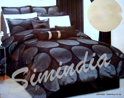 Super KING size Bedspread Superior Luxurious 11 piece Comforter set - BLACK