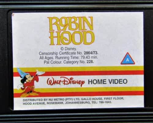 Robin Hood - Walt Disney Classic - 90`s VHS Tape