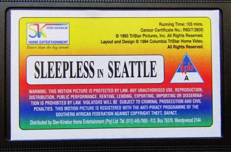 Sleepless in Seattle - Tom Hanks - Movie VHS Tape (1994)