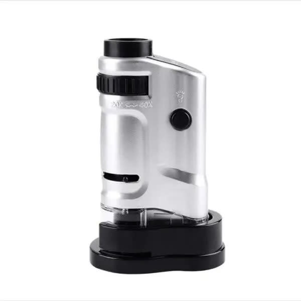 LED Lighting Handheld Magnifier Pocket Microscope Monocular Zoom HD Ticket