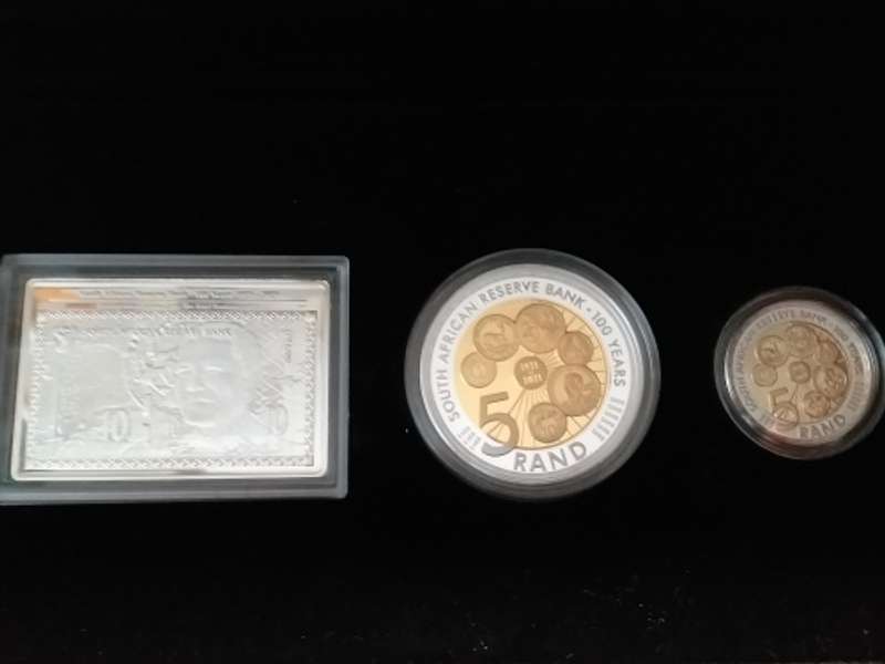 Five Rand - 2021 100 yr Reserve Bank Proof R5 Coin Silver R5 Crown Gold ...