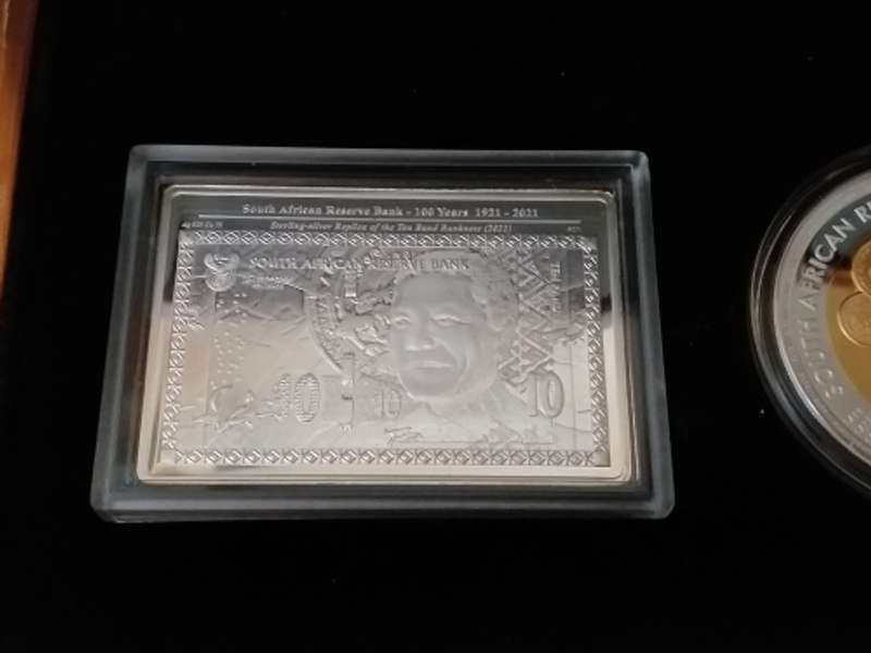 Five Rand - 2021 100 yr Reserve Bank Proof R5 Coin Silver R5 Crown Gold ...