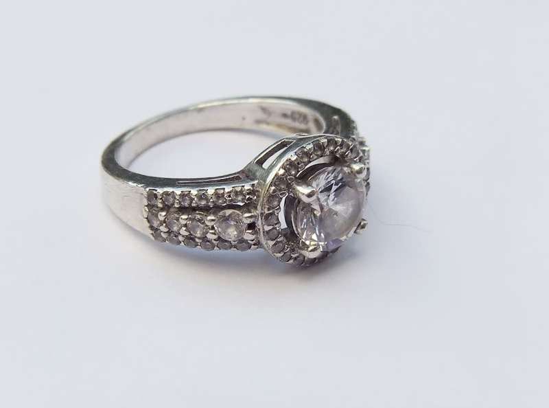 Rings - WOW !! A BEAUTIFUL SOLID STERLING SILVER RING SET WITH MORE ...