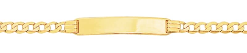 9k / 9ct gold ID BRACELET: 5.2mm wide, 21cm