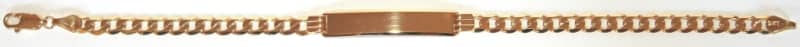9k / 9ct gold ID BRACELET: 5.2mm wide, 21cm