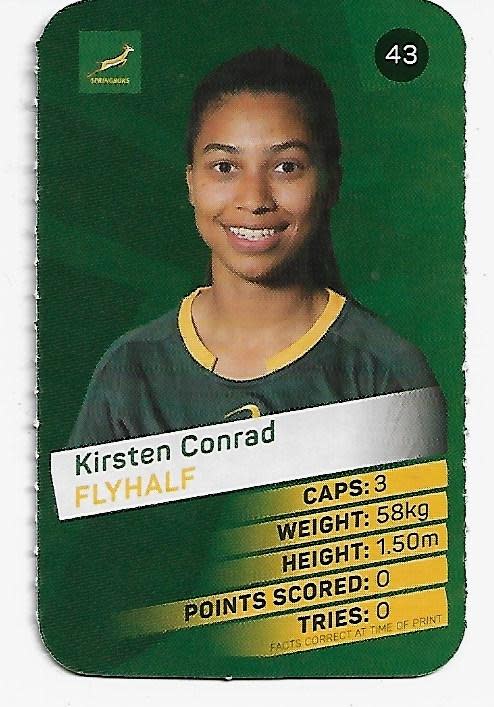 2019 Pick n Pay Rugby Super Cards - Kirsten Conrad Card # 43