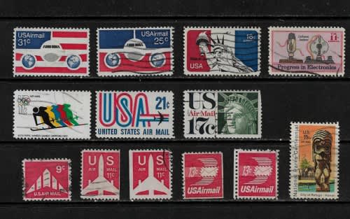 USA - 1970s Airmail Stamps Fine Used