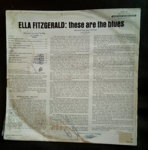 Ella Fitzgerald - These Are The Blues LP Vinyl Record