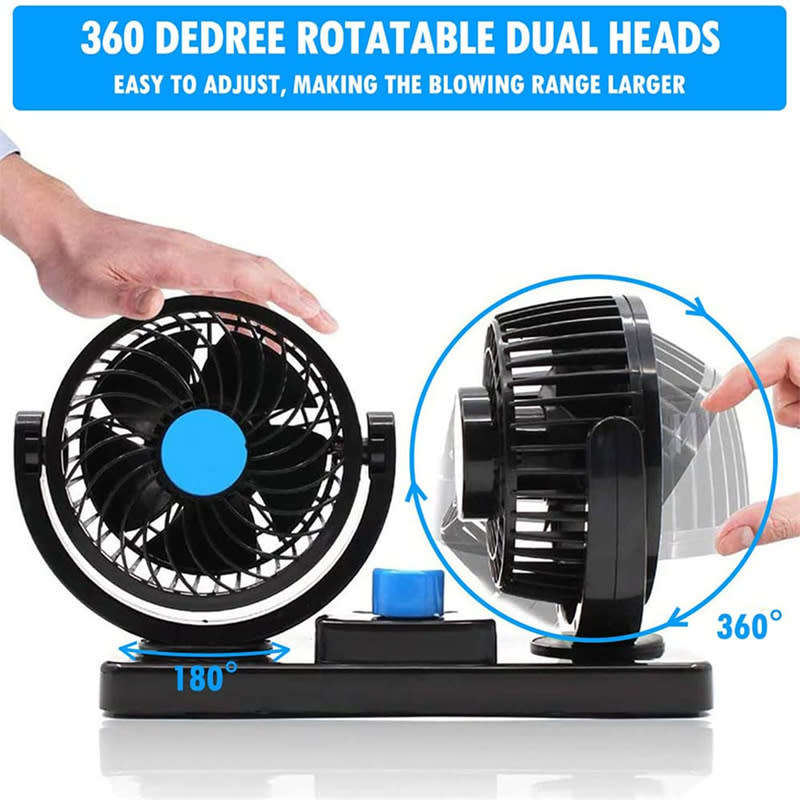 Fans - Electric 2-Speed Dual Head Cooling Air Circulator 360° Rotatable ...