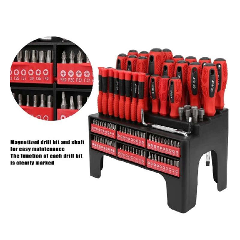 It Rack Electric Screwdriver Screwdrivers - Screwdriver Bit Set with Storage Rack (100 Pieces) was ...