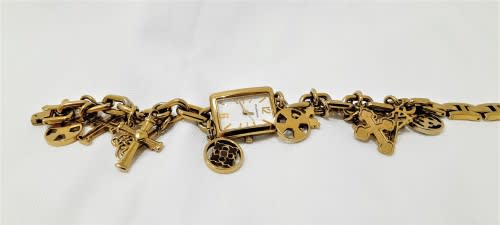 Fossil Cross charm bracelet watch