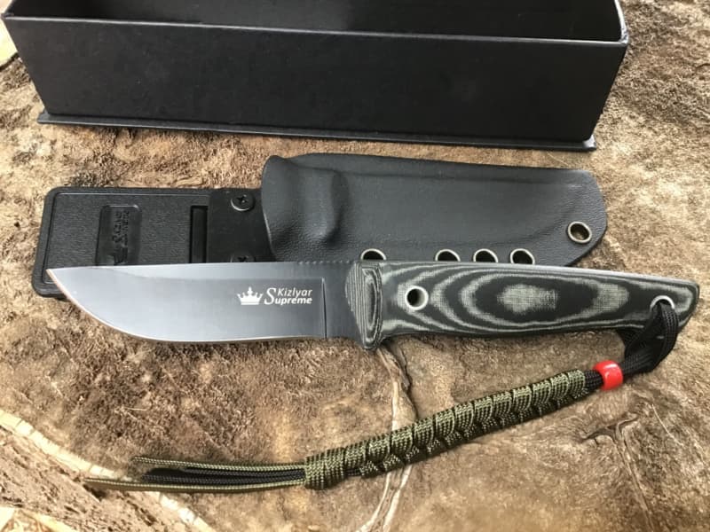KIZLYAR SUPREME TACTICAL KNIFE MODEL: NIKKI AUS-8 STEEL