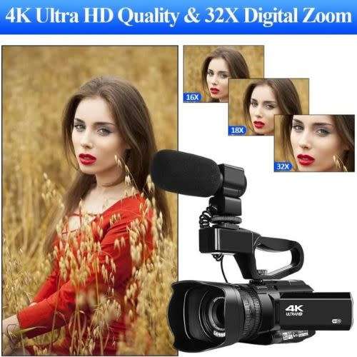 Camcorders KOMERY RX100 4K Ultra HD 48MP Camcorder Video Camera for