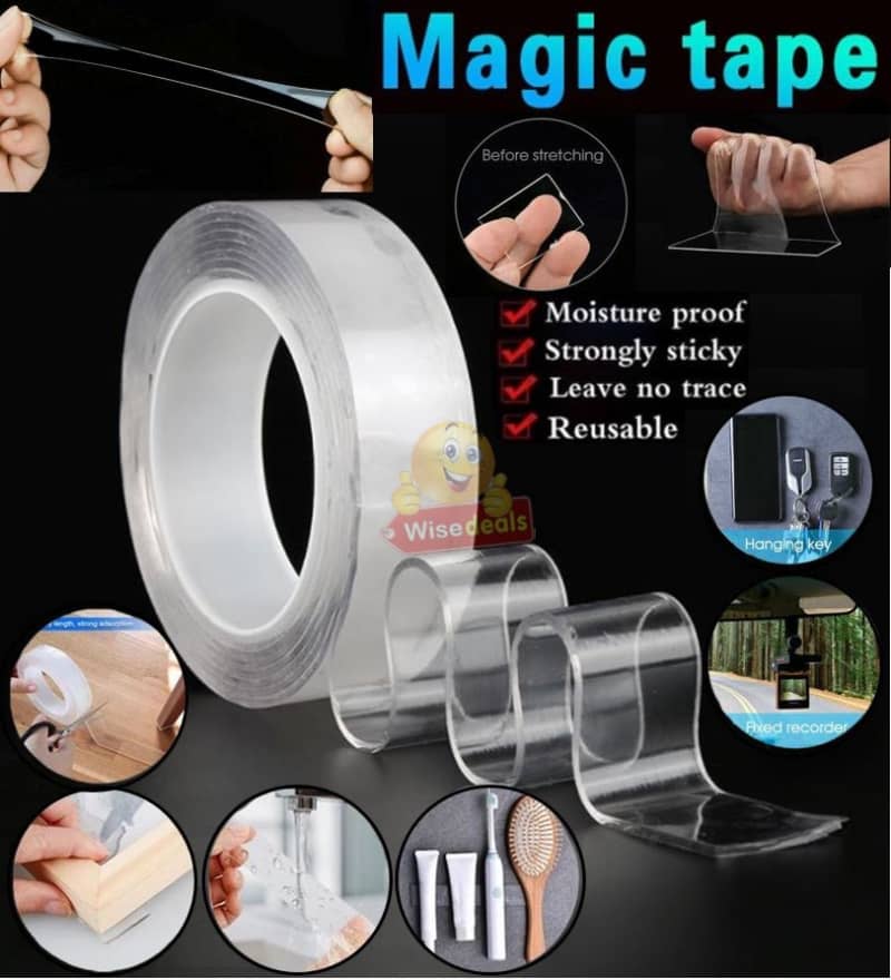 Super Strong Washable and Reusable Magic Nano Gel Tape