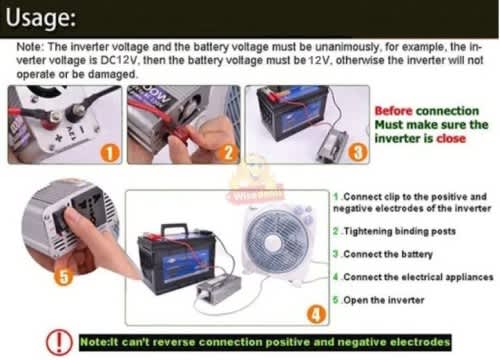 500W Solar Power Inverter - Convert 12V DC to 220V AC