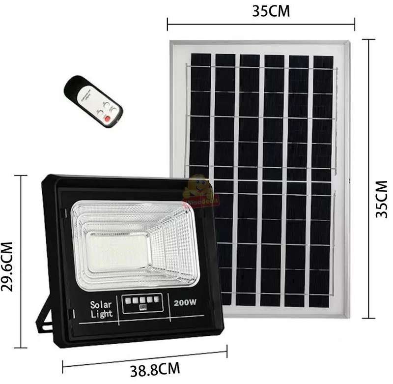 Security & Floodlights 200W LED SOLAR Flood light with Solar Panel