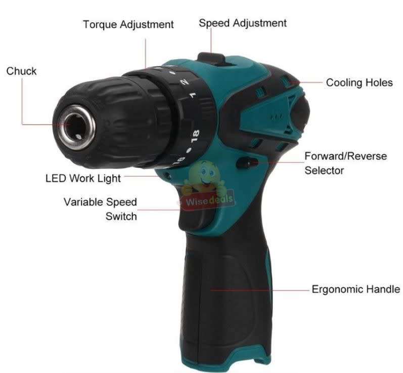 20V Cordless 1.3Ah Lithium-Ion Drill & Flashlight Kit Cordless Lamp