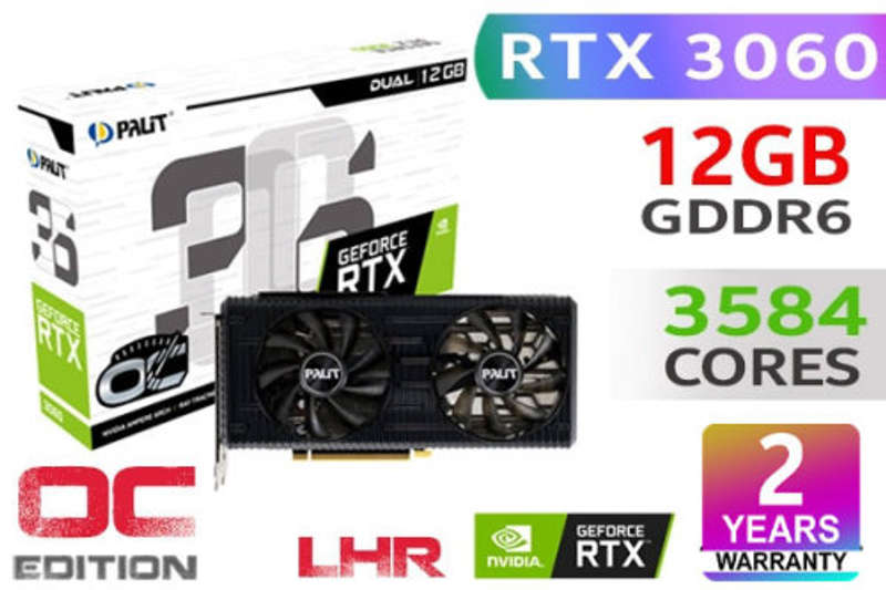 Graphics & Video Cards - Palit GeForce RTX 3060 Dual NE63060019K9-190AD ...