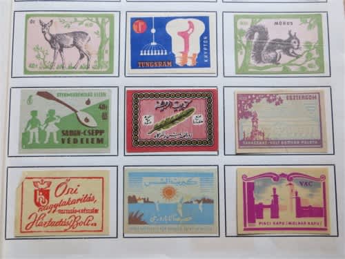 Hungary Vintage Matchbox labels Collection - Let Frame as Pop Art/collectables circa.1950`s