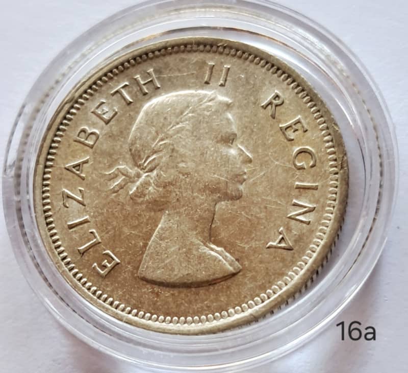 UNION OF SOUTH AFRICA - 1 SHILLING 1955 SILVER - IN CAPSULE