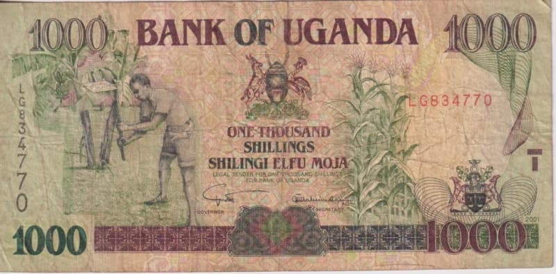 Uganda, 1000 Shillings, 2009 P43 VF
