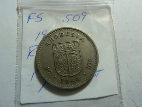 1964 Rhodesia 1 shillings / 10 cents