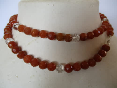Carnelian and Crystal Necklace
