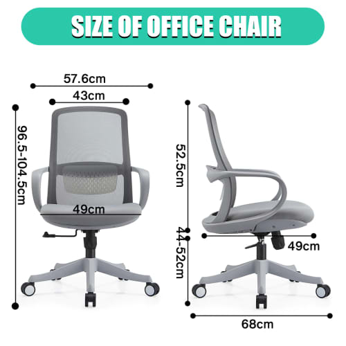 Ergonomic Office Chair Home Office Desk Chairs - 2 Pack- Grey Colour