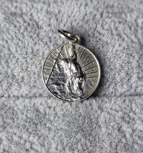 DISCOUNT!!! Dainty Silver St. Christopher Pendant