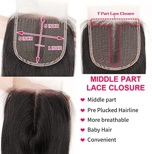 Brazilian Hair 3 Bundles 20inch and 4x4 1 way lace closure.12A