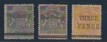 Rhodesia BSAC 1896 Matabele Rebellion provisional set of 3 very fine mint