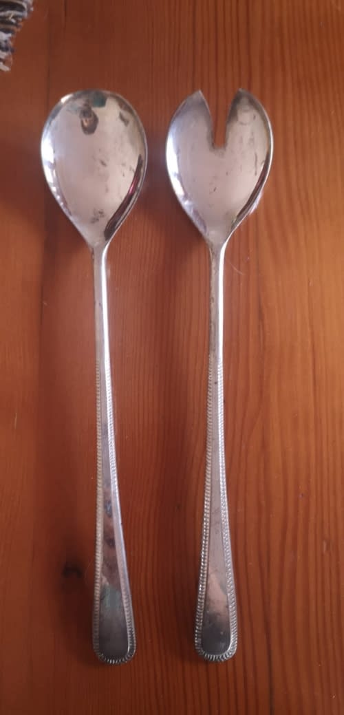 Vintage Silver Serving Spoon and Fork (Brama EP on Zinc England)