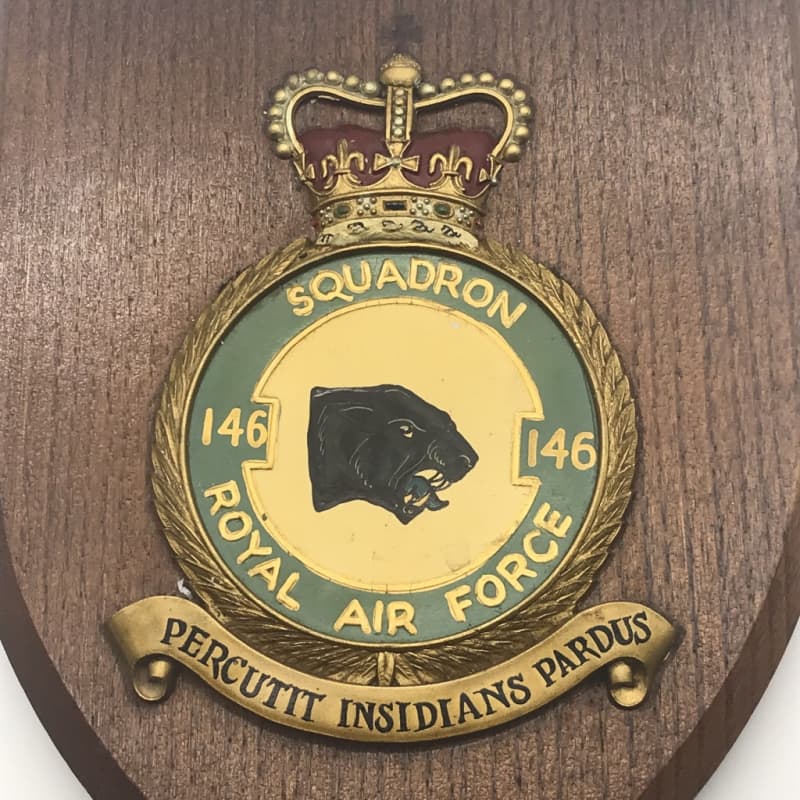 Rare British `146 Squadron` Royal Air Force Plaque (1941-1945)