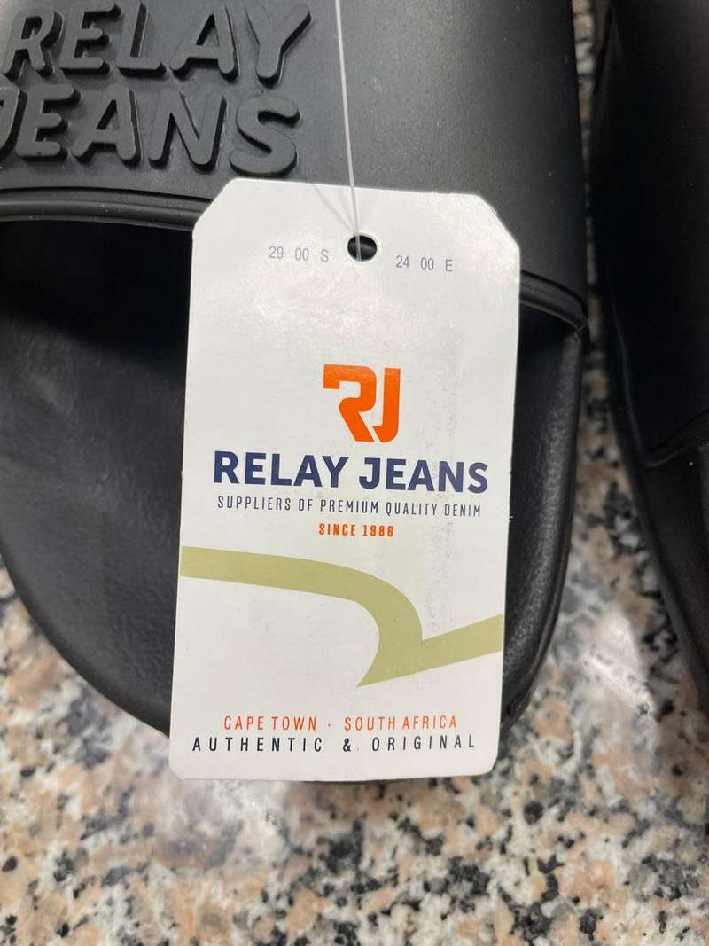 Sandals Relay Jeans Men`s Black Mono Slide was sold for 170.00 on 1