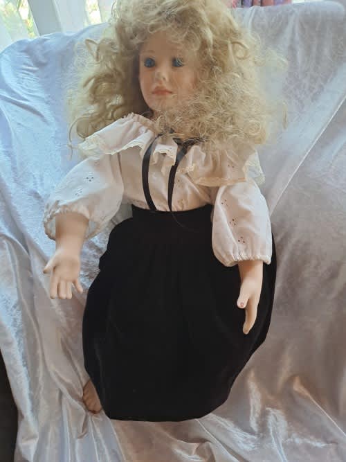 Porcelain Doll by Rubert 1992-The Doll Artworks -one foot was repaired