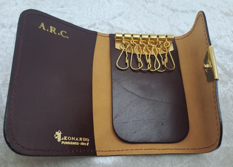 Vintage A.R.C Leonardo Florence Leather Key Holder Pouch - Italy - Unused