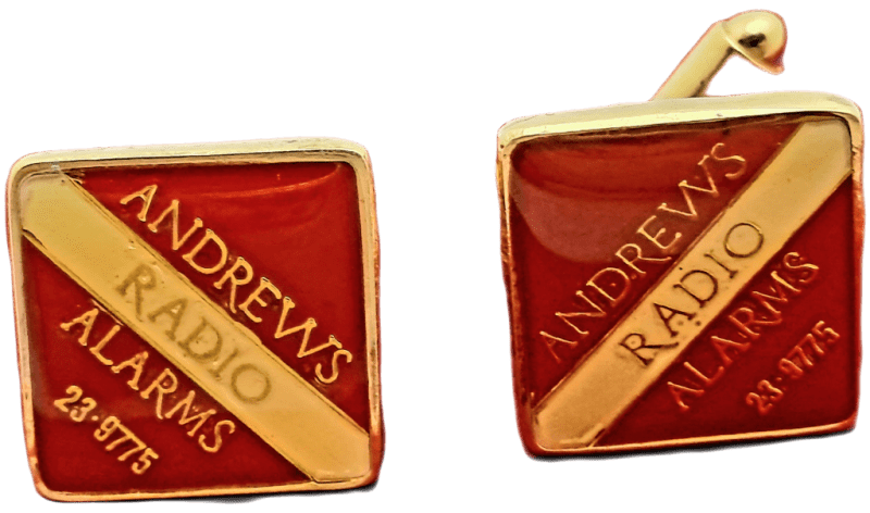 A Pair of Vintage Andrews Radio Alarms - Cufflinks - No Box