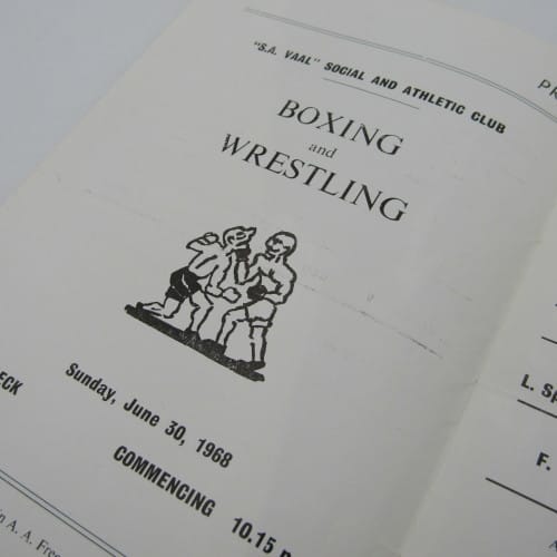 SA VAAL program for boxing and wrestling on 30 June 1968