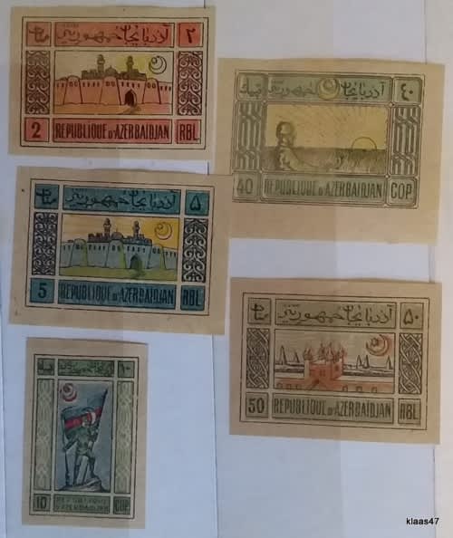 Azerbaidjan -1918/20 - 5 Unused Hinged stamps