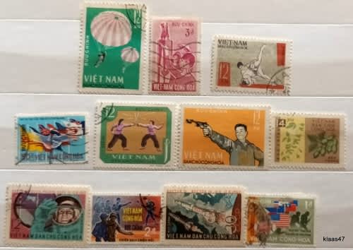 Vietnam - Mixed Lot of 11 Used (some hinged) stamps