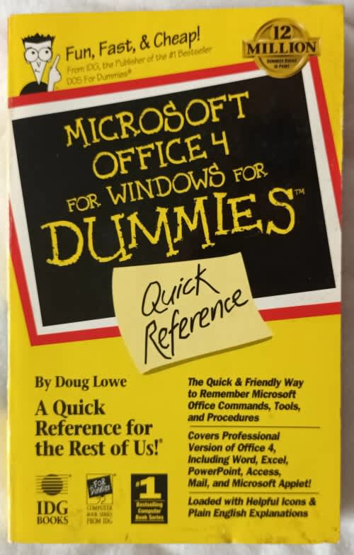 Microsoft Office 4 for Windows for Dummies - Doug Lowe - Paperback 1994